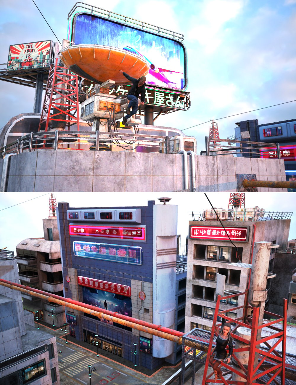 XI Futuristic Parkour City by: Xivon, 3D Models by Daz 3D