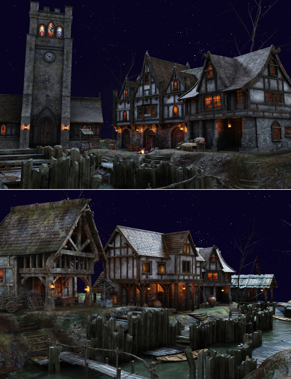 XI Fantasy Medieval Street by: Xivon, 3D Models by Daz 3D