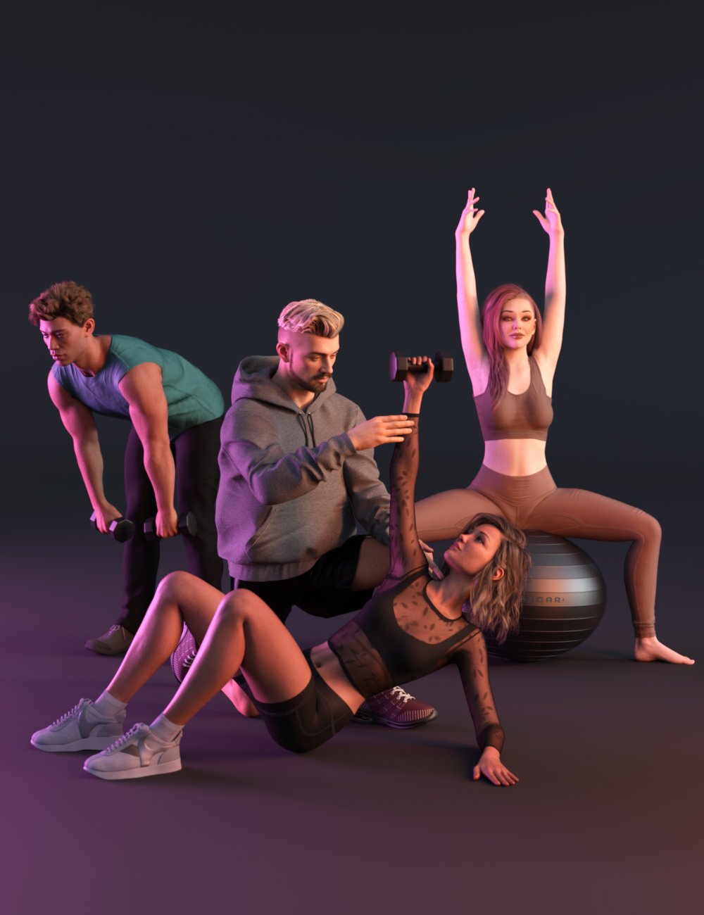 Fun Pilates Work Out Bundle for Genesis 9, 8 and 3 by: 3D SugarStardust Angel, 3D Models by Daz 3D