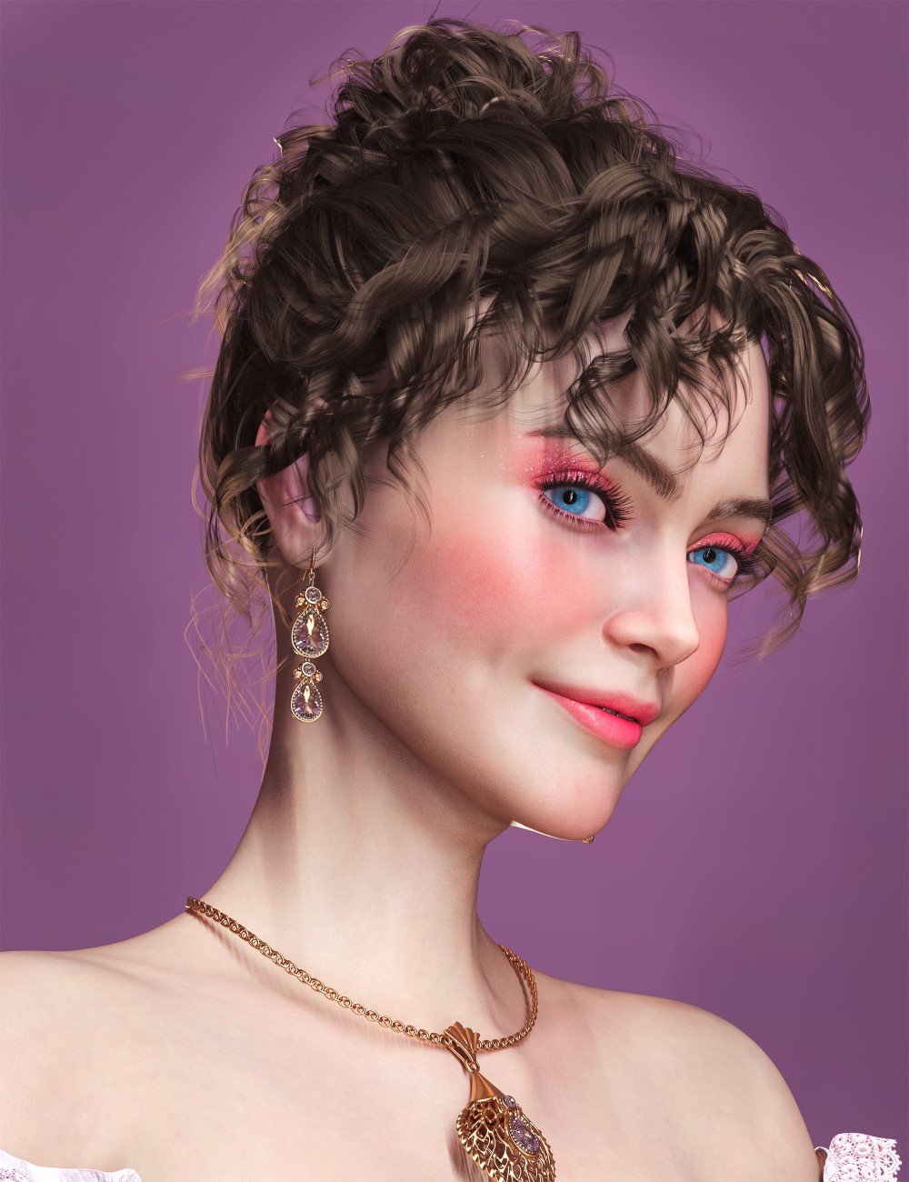 HS Olivia Ocean Waves Hair For Genesis 9, 8, and 8.1 by: Hair Studio, 3D Models by Daz 3D
