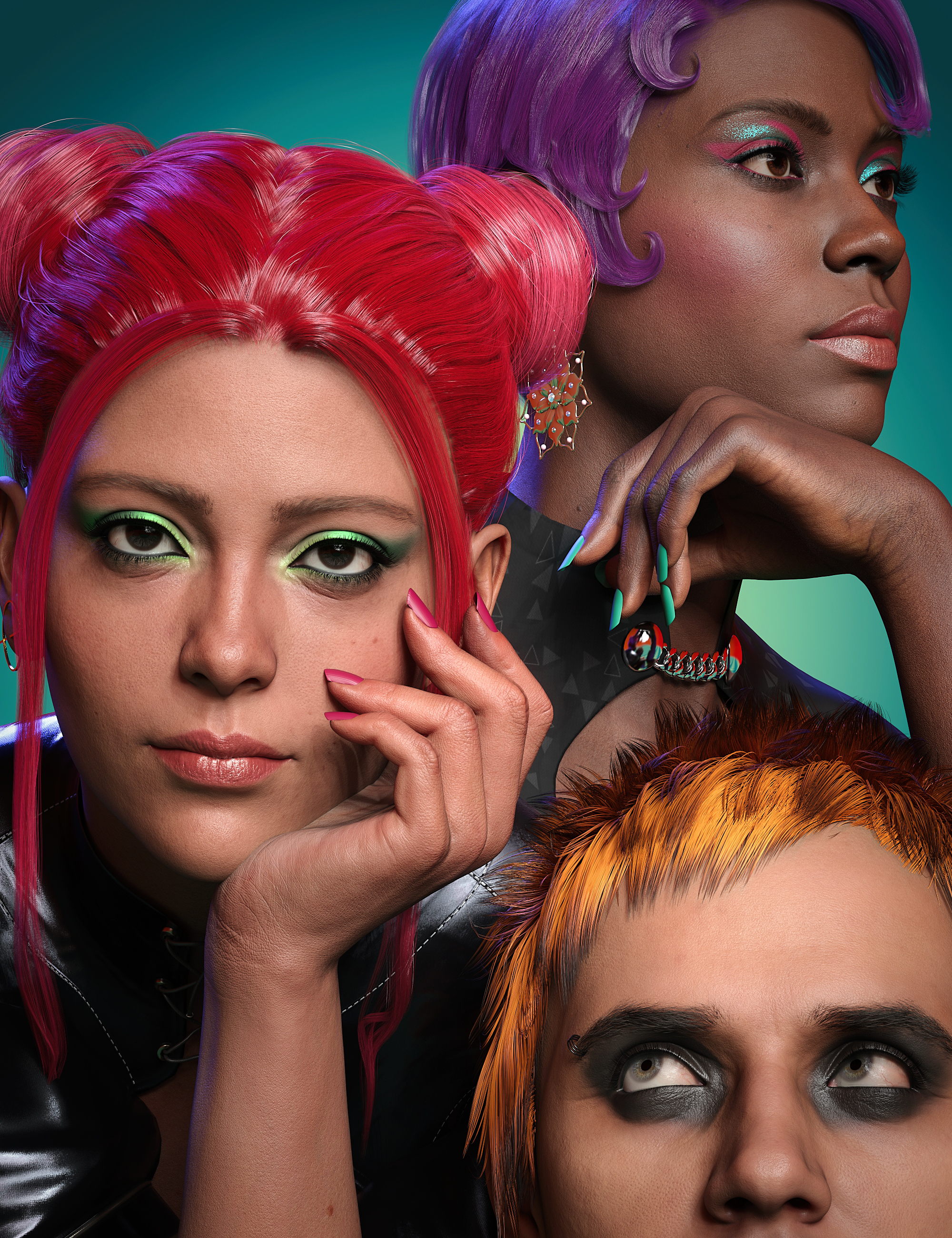 Vibrant Makeup for Genesis 9 by: , 3D Models by Daz 3D