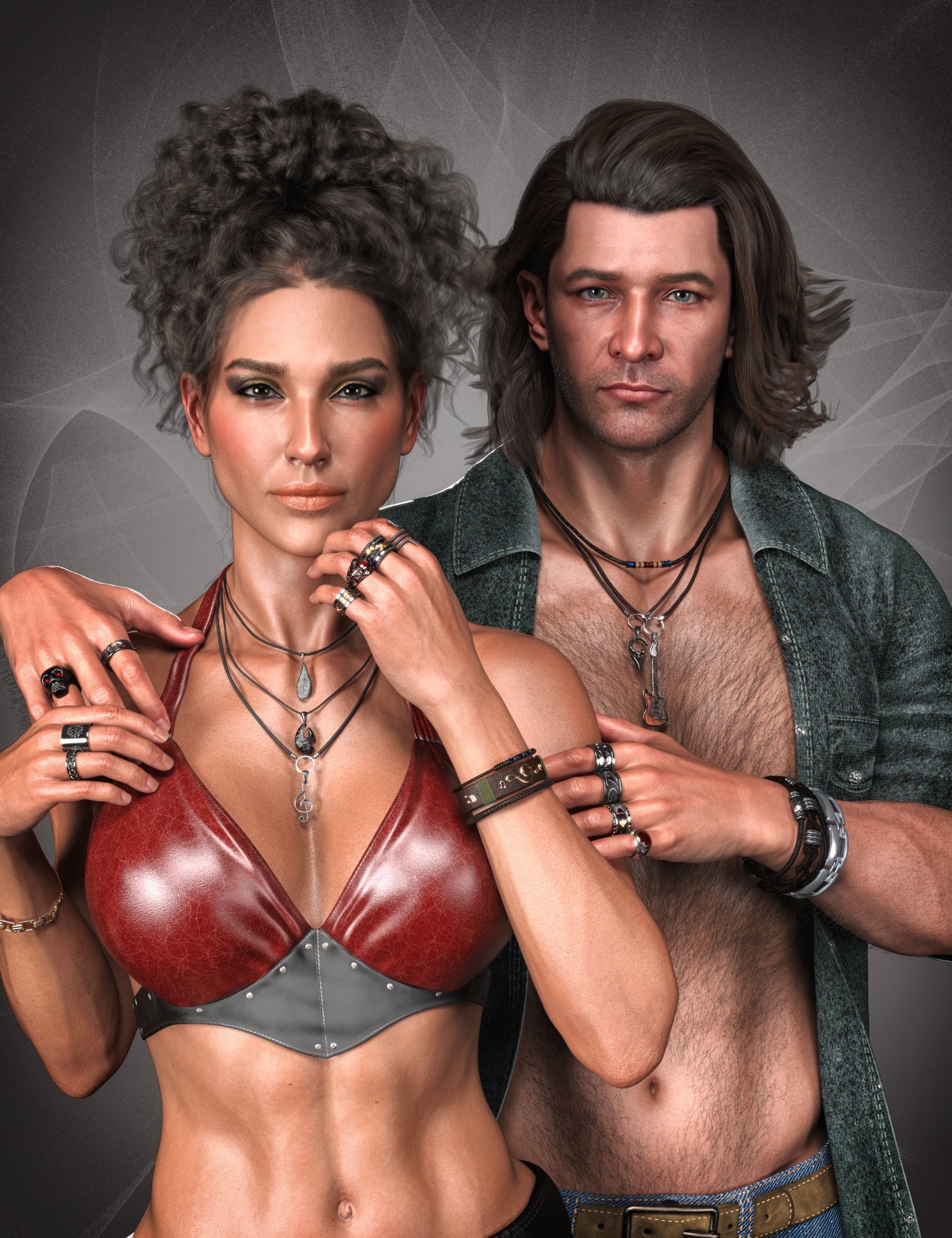 MD Rock Jewelry addon for Genesis 9 by: MikeD, 3D Models by Daz 3D