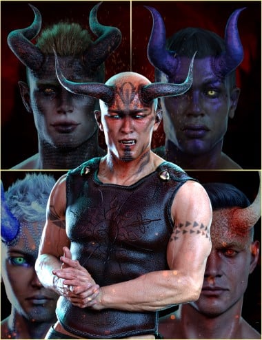 FPE Universal Horns Add-On Textures for Genesis 8.1 Male | Daz 3D