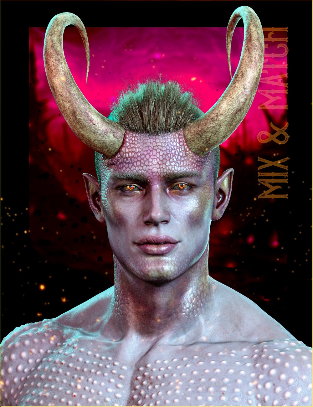 FPE Universal Horns Add-On Textures for Genesis 8.1 Male | Daz 3D