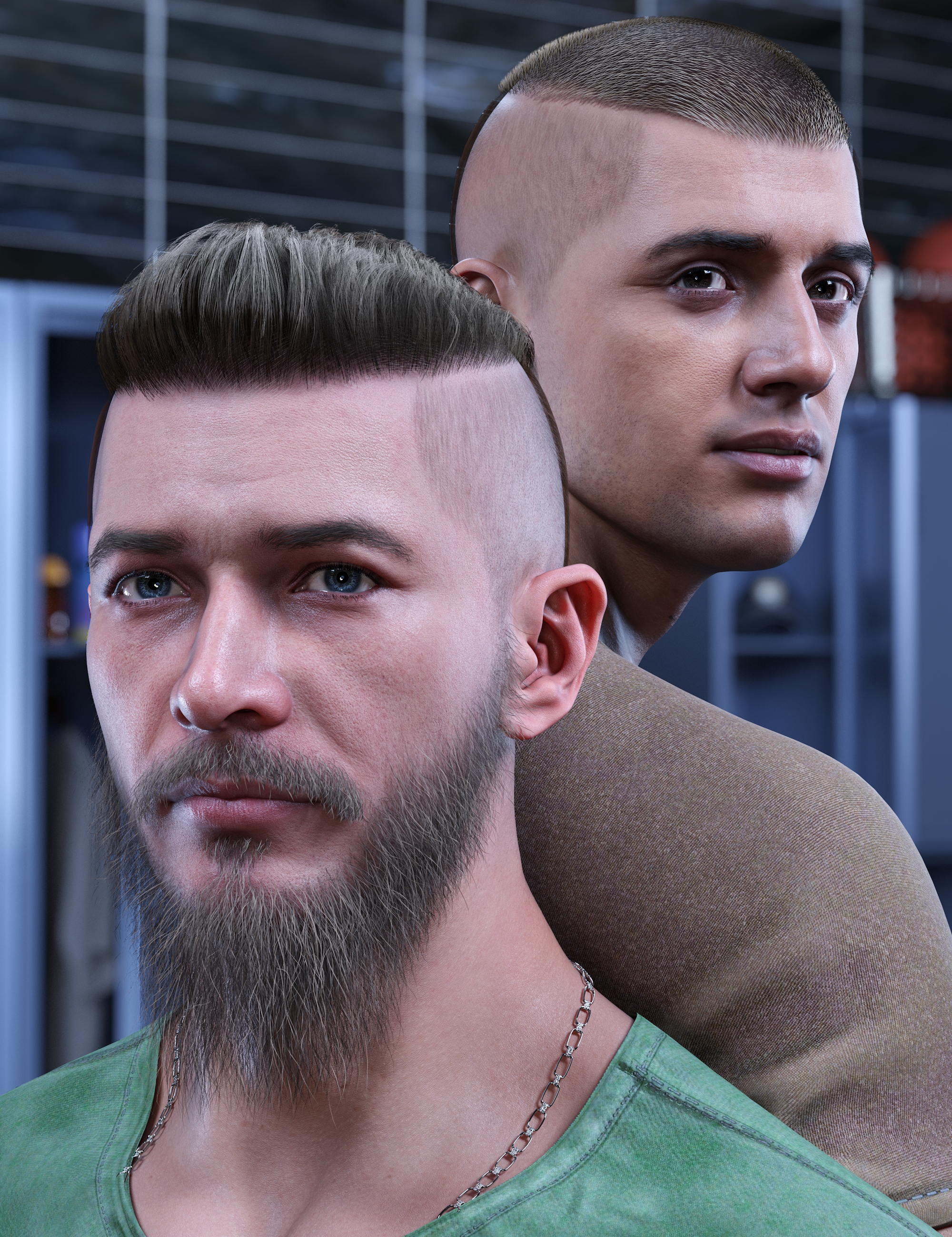 Chet Hair for Genesis 9 by: Propschick, 3D Models by Daz 3D