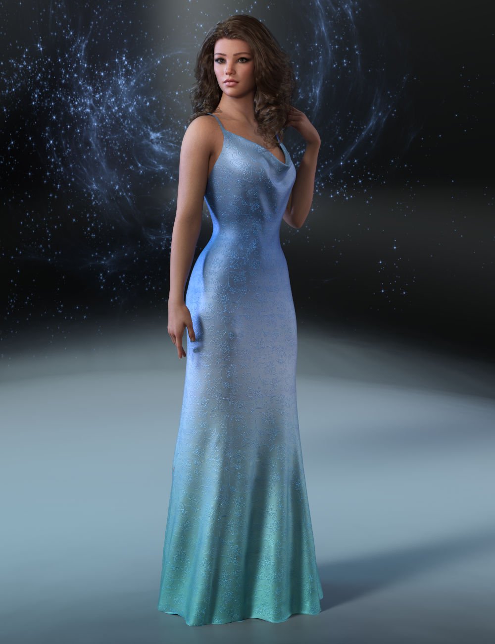 dForce Lillian Evening Gown Outfit for Genesis 9 by: WildDesignsPandyGirl, 3D Models by Daz 3D