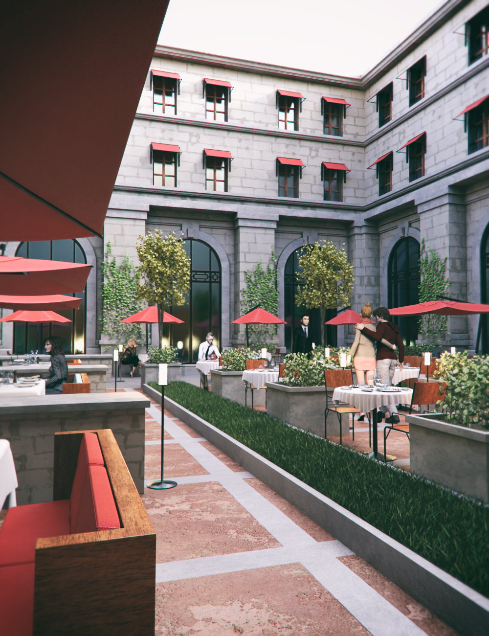 Restaurant Terrace by: Mely3D, 3D Models by Daz 3D
