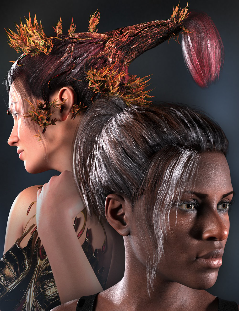 Tree Hair for Genesis 8 Female and Genesis 8.1 Female by: ArkiShox-Design, 3D Models by Daz 3D