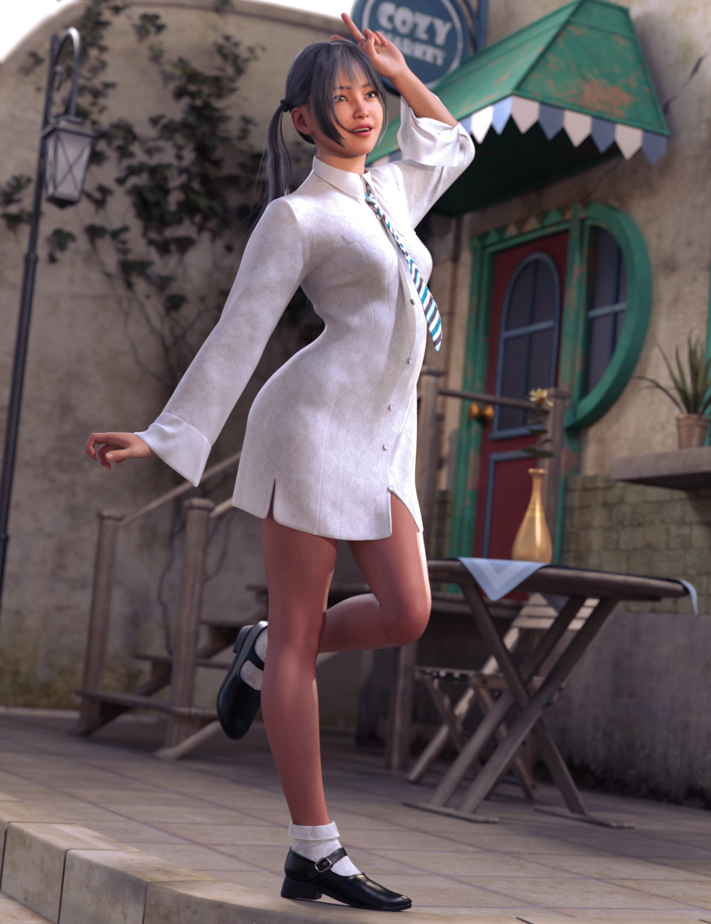 dForce Shirt And Tie Outfit for Genesis 9 by: tentman, 3D Models by Daz 3D