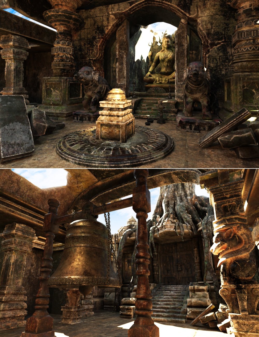 XI Abandoned Indian Temple by: Xivon, 3D Models by Daz 3D