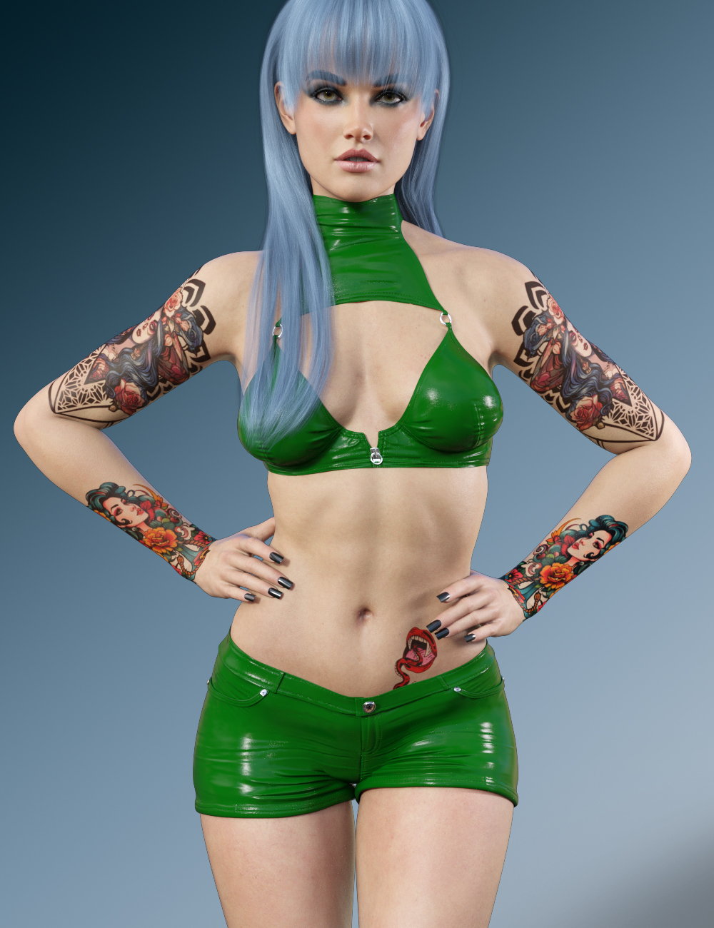 X-Fashion Latex Outfit for Genesis 9 by: xtrart-3d, 3D Models by Daz 3D