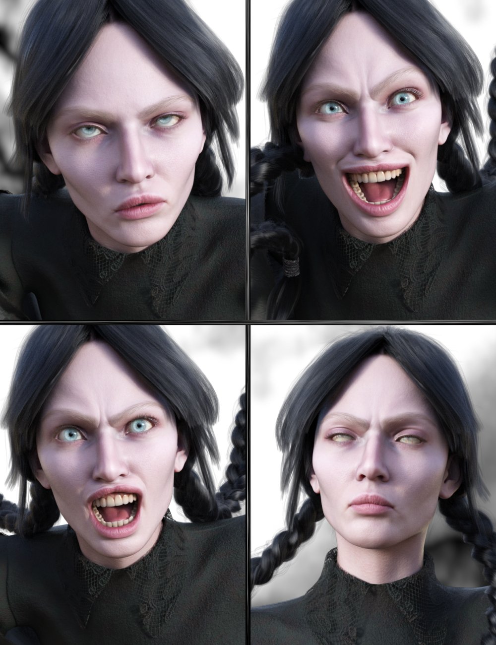 JW The Death Expressions for Death 9 by: JWolf, 3D Models by Daz 3D