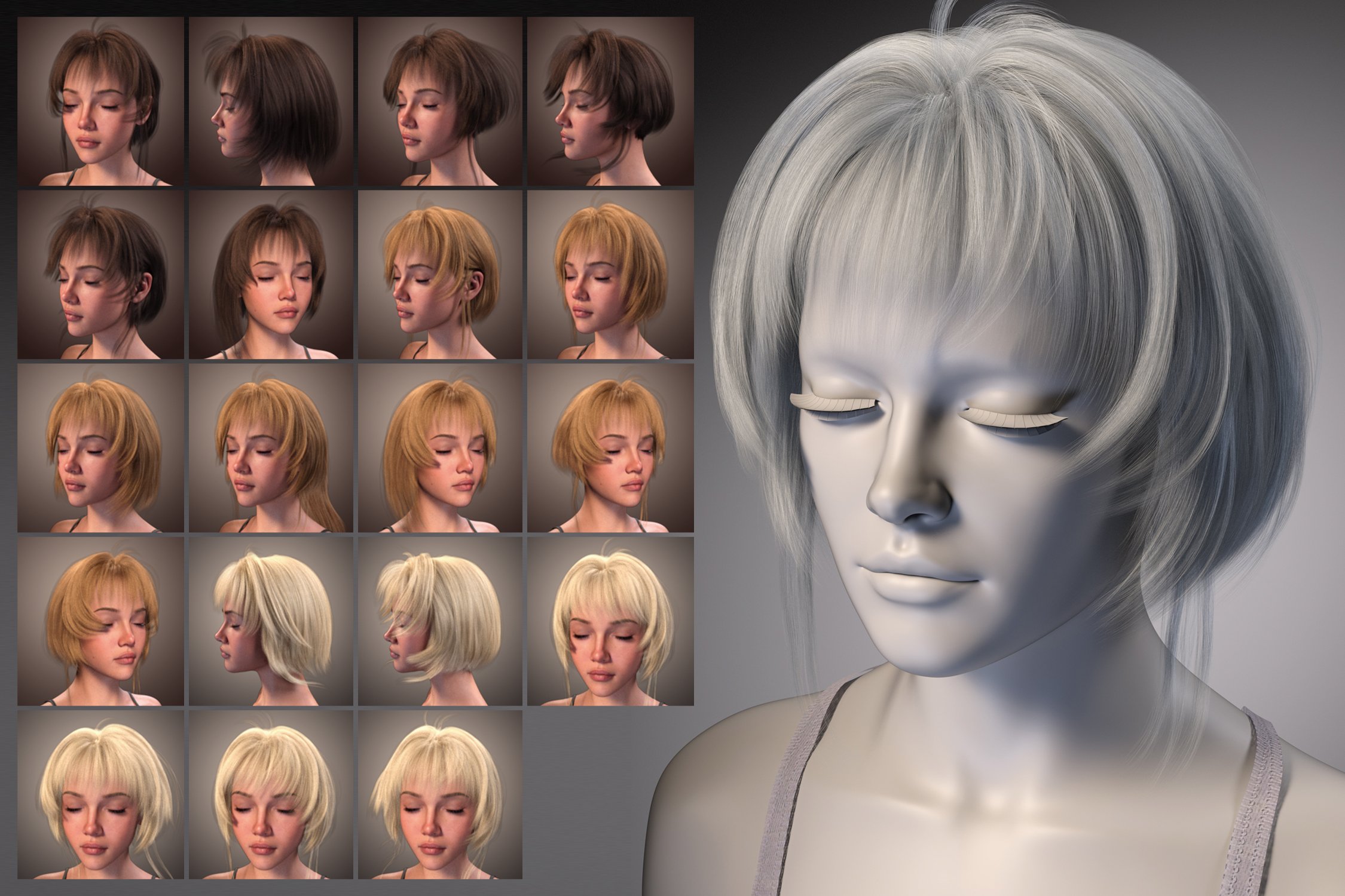  FE Cute Dynamic Short Hair for Genesis 9 | Daz 3D