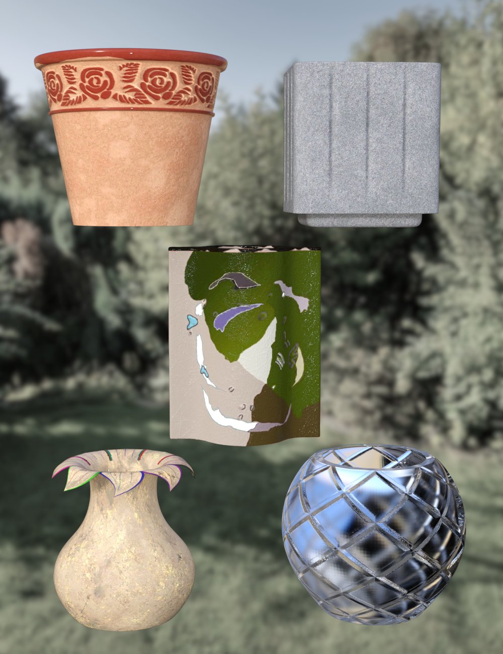 KBXF Timeless Pots and Vases by: Kabexef, 3D Models by Daz 3D