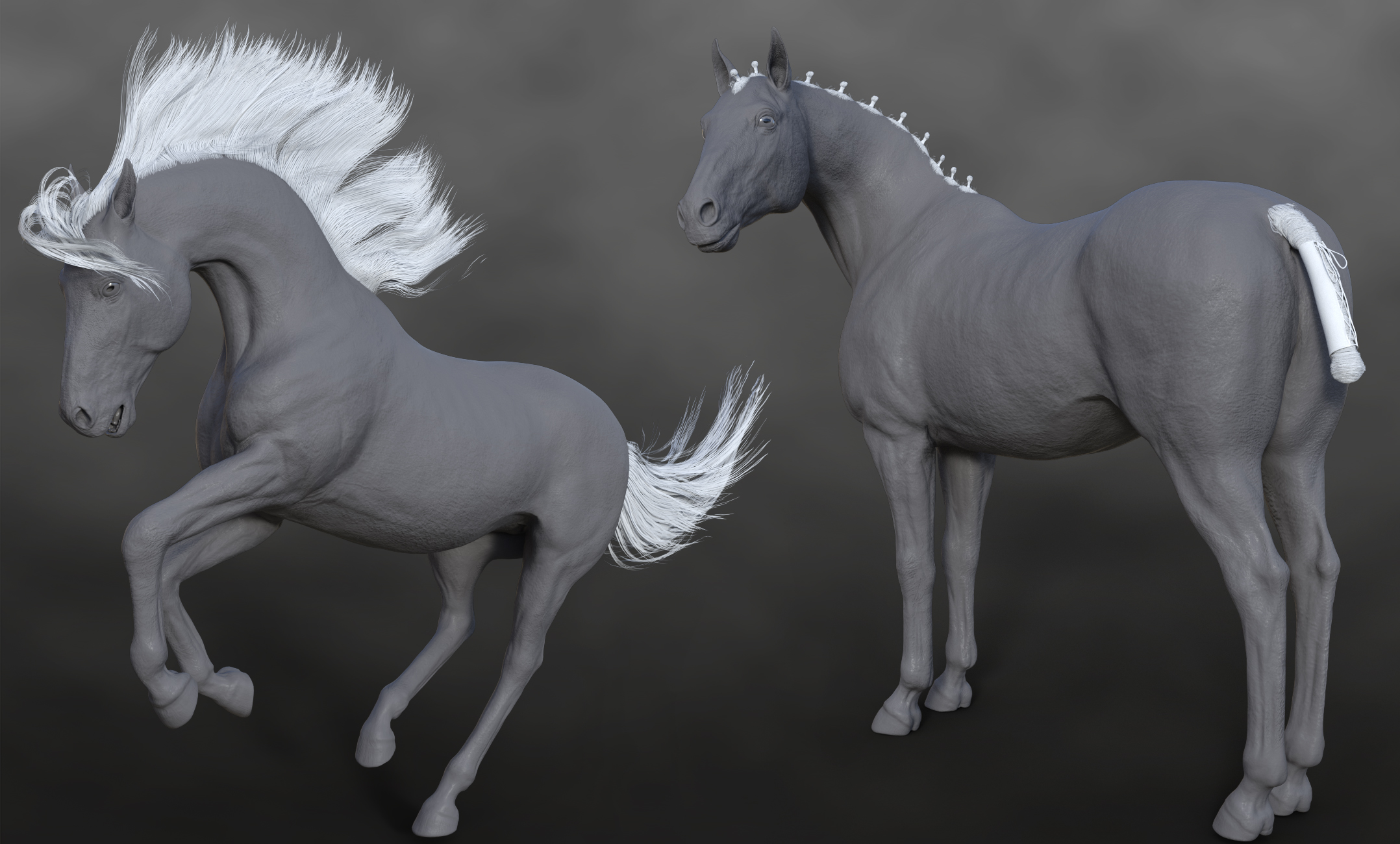 dForce Horse Hair for the Daz Horse 3 | Daz 3D