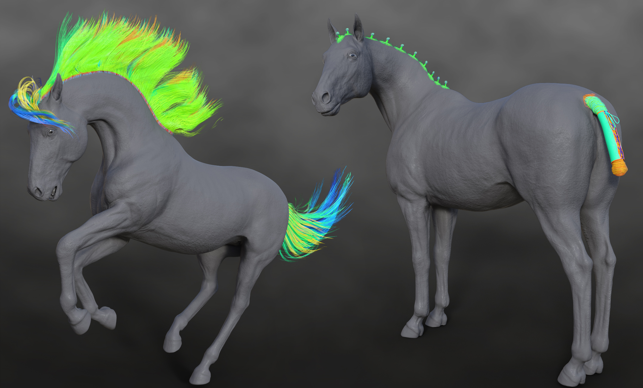 dForce Horse Hair for the Daz Horse 3 | Daz 3D