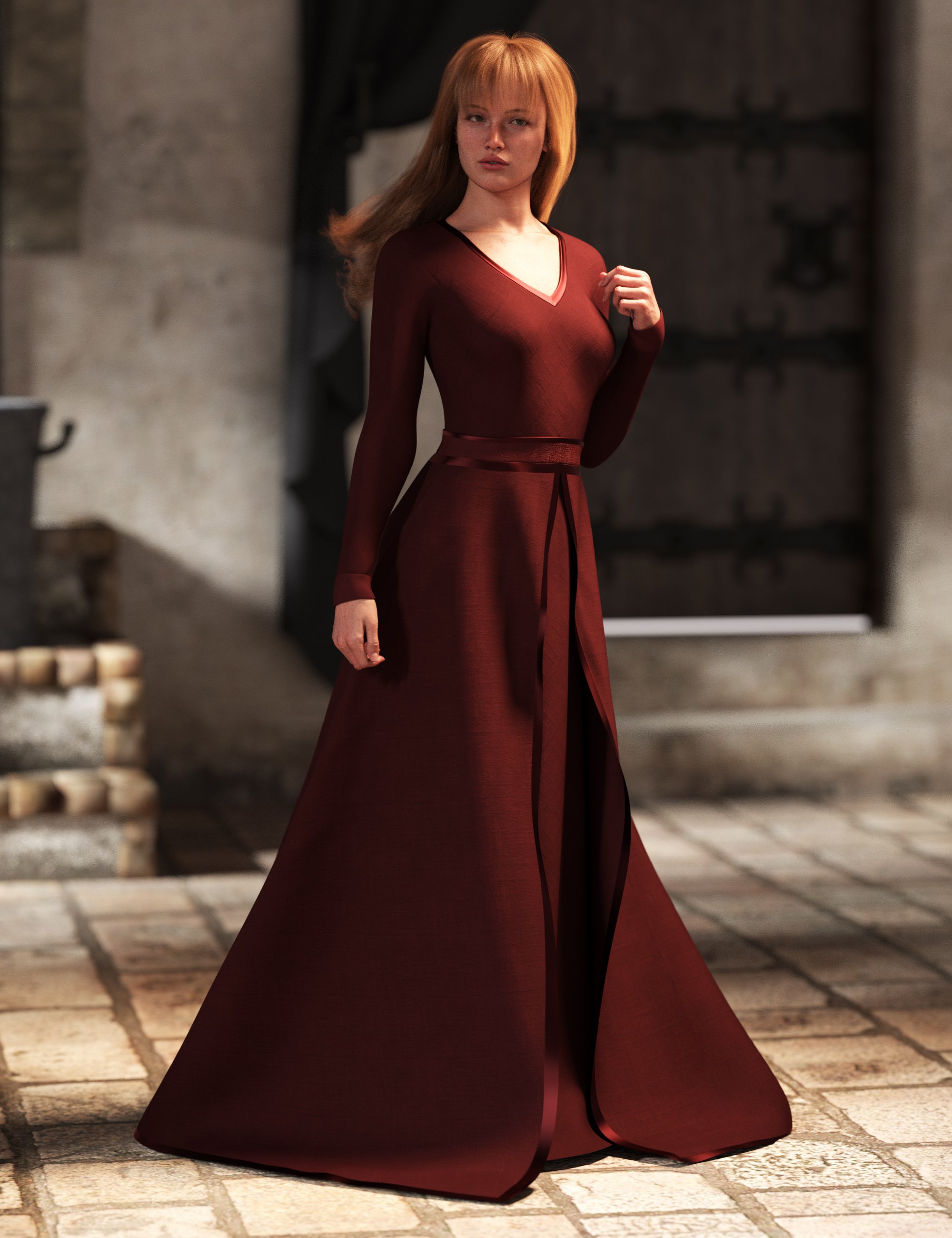 Dforce Medieval Basic Dress For Genesis 9 Daz 3d