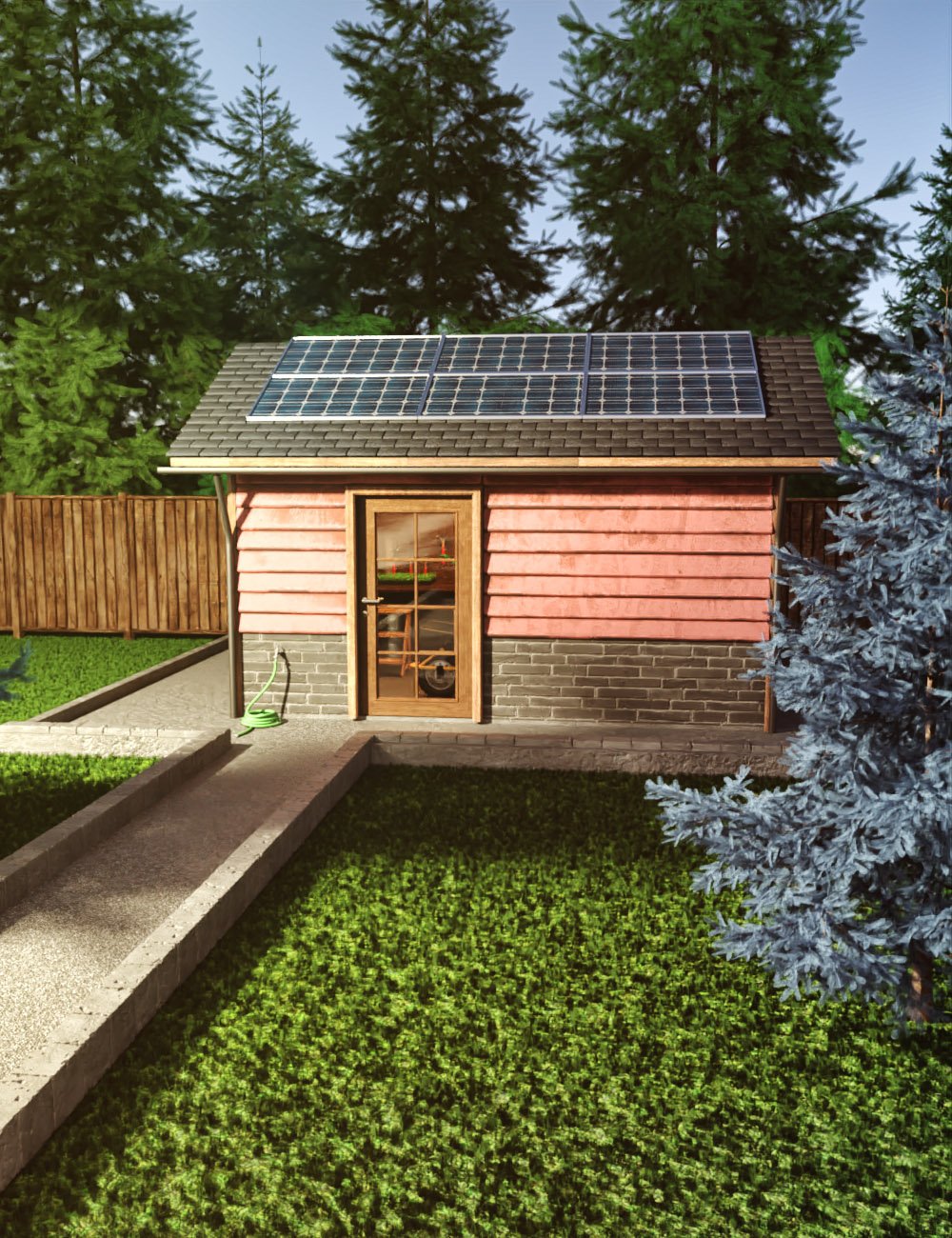 Modern Solar Shed by: AcharyaPolina, 3D Models by Daz 3D