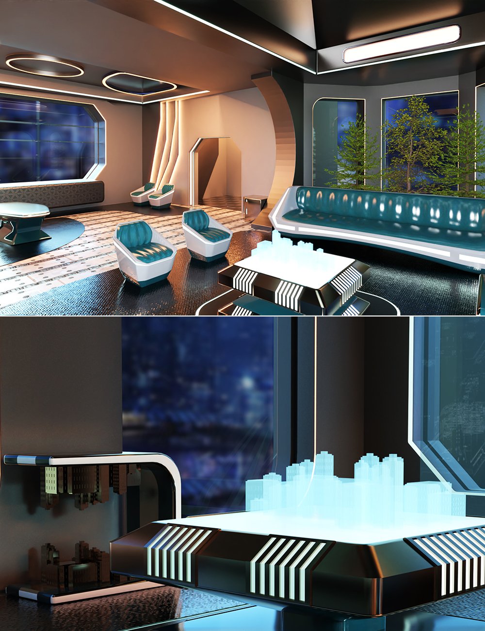 Sci-Fi Condominium Lobby by: bituka3d, 3D Models by Daz 3D