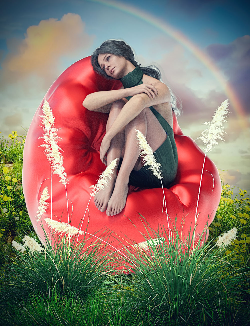 GNBD Bean Bag Props and Genesis 9 Poses by: Giko, 3D Models by Daz 3D