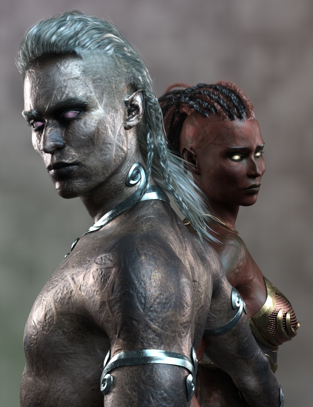 AB Horror Elves Skins and Shaders for Genesis 9 by: AuraBianca, 3D Models by Daz 3D