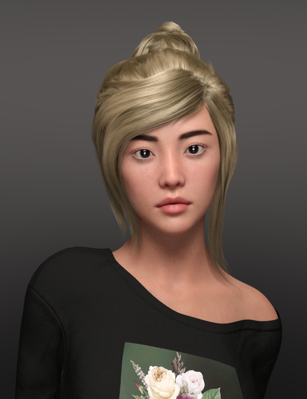 Qili Hair for Genesis 9 by: Ergou, 3D Models by Daz 3D