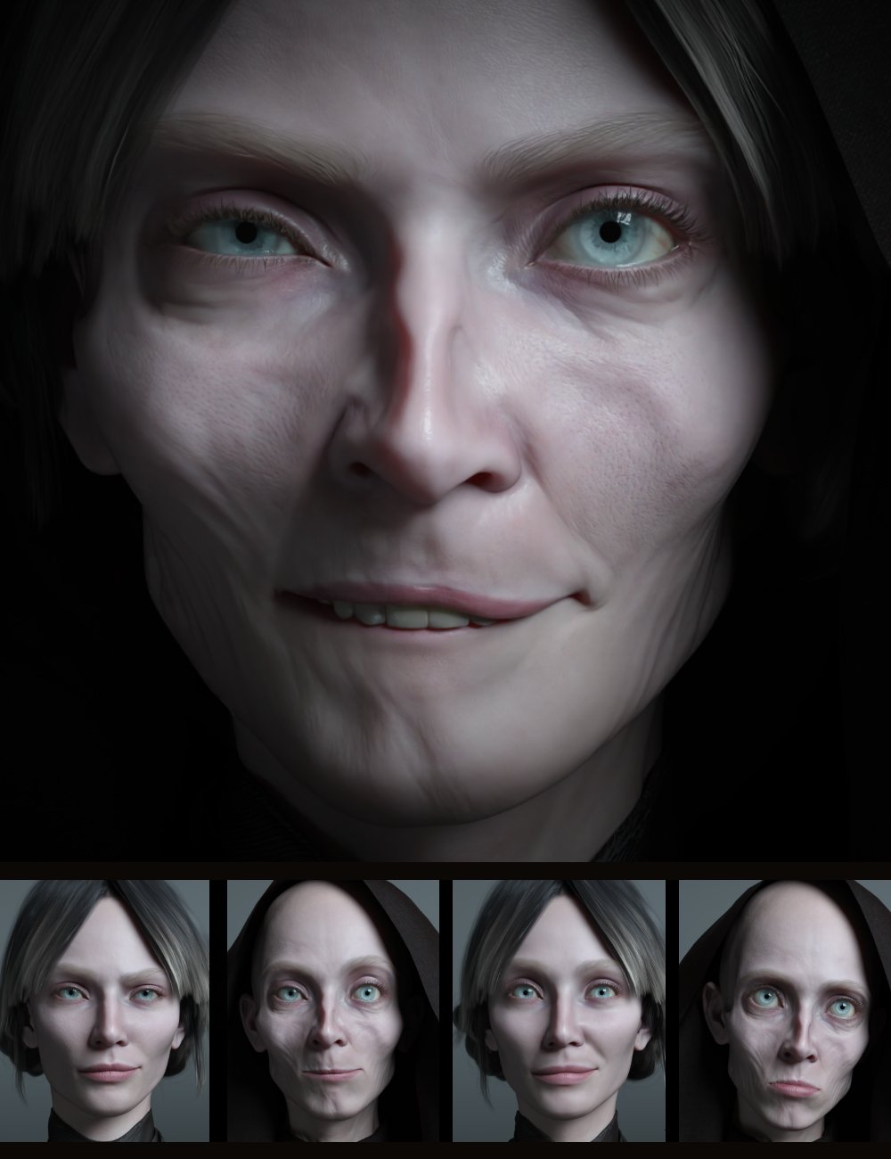 The Expression Collection for Death 9 by: Quixotry, 3D Models by Daz 3D