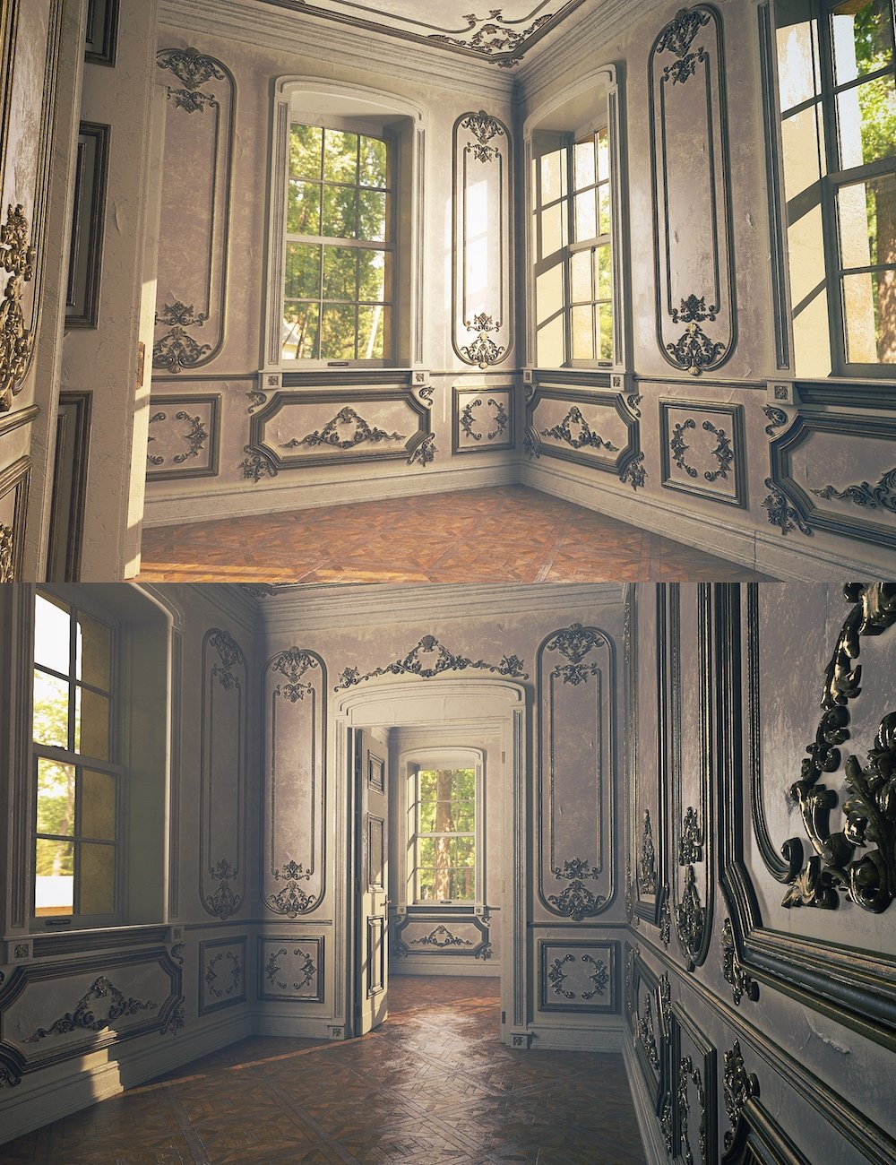Rococo Revival Walls Vignette Kit by: Linday, 3D Models by Daz 3D