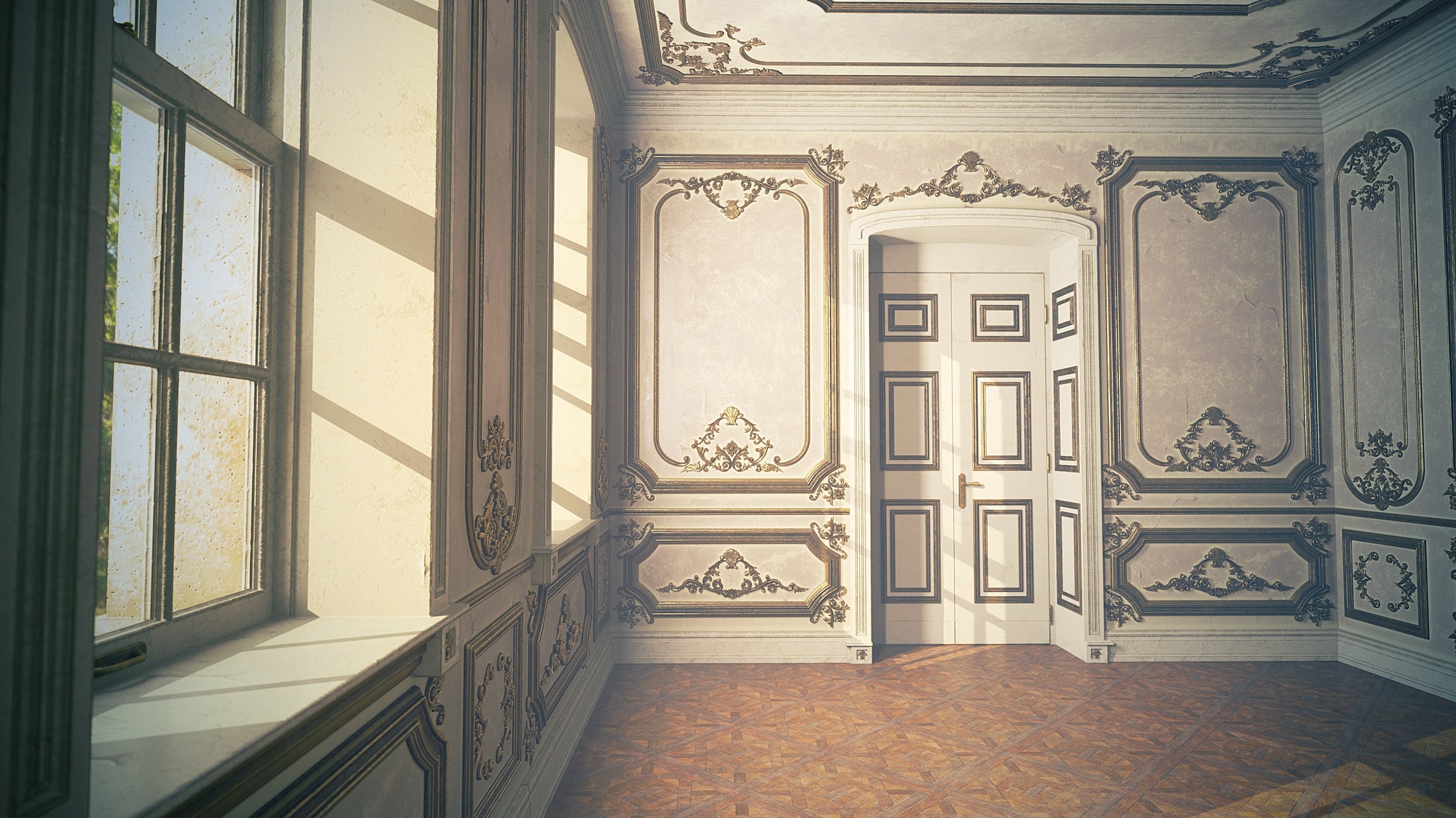 Rococo Revival Walls Vignette Kit | Daz 3D