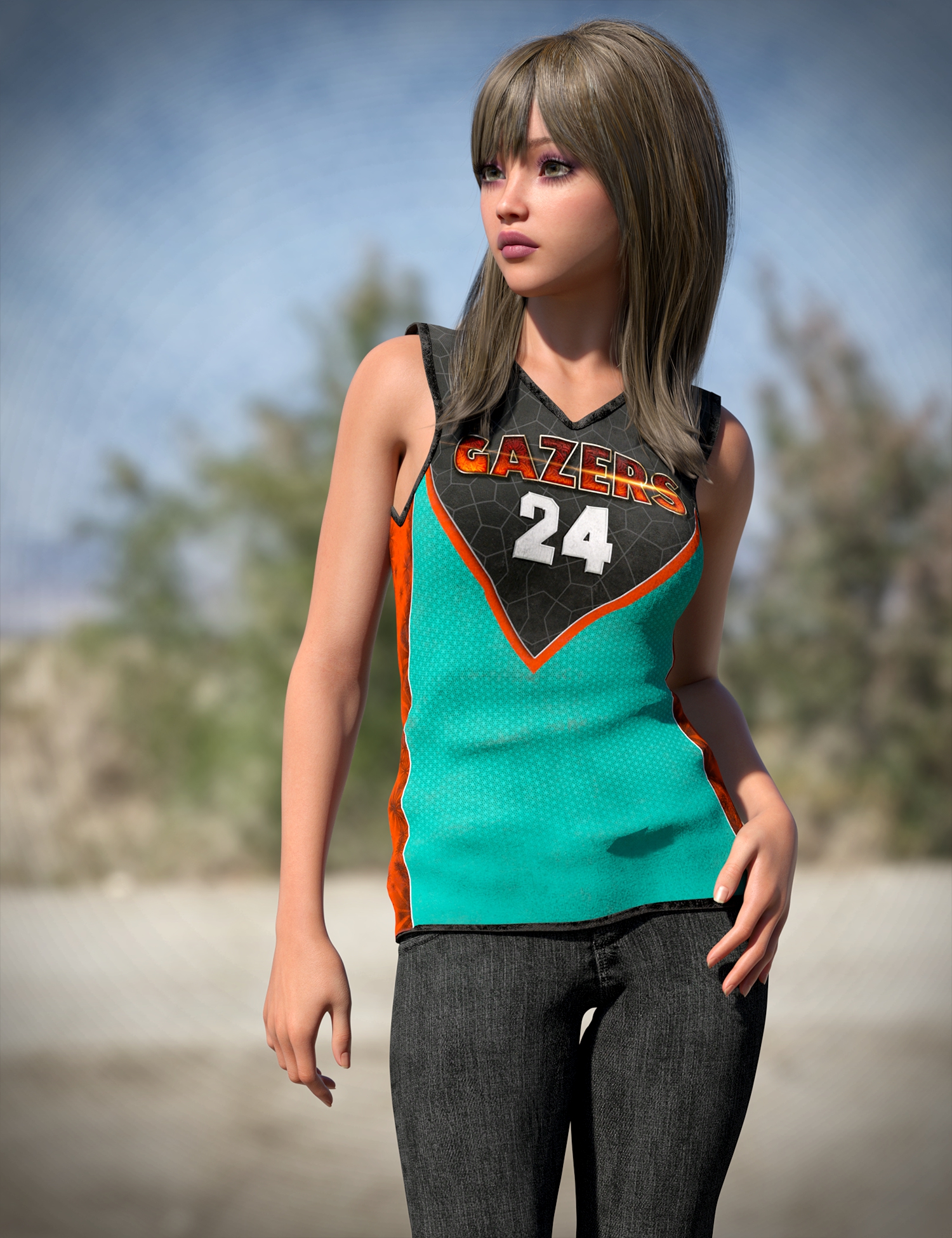 Tinsley's Jersey Outfit for Genesis 9 by: Lyoness, 3D Models by Daz 3D