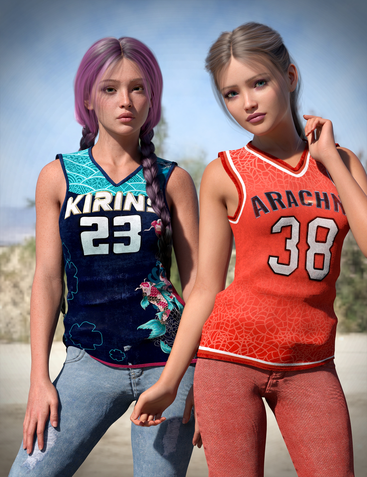 Tinsley's Jersey Outfit Textures by: Lyoness, 3D Models by Daz 3D