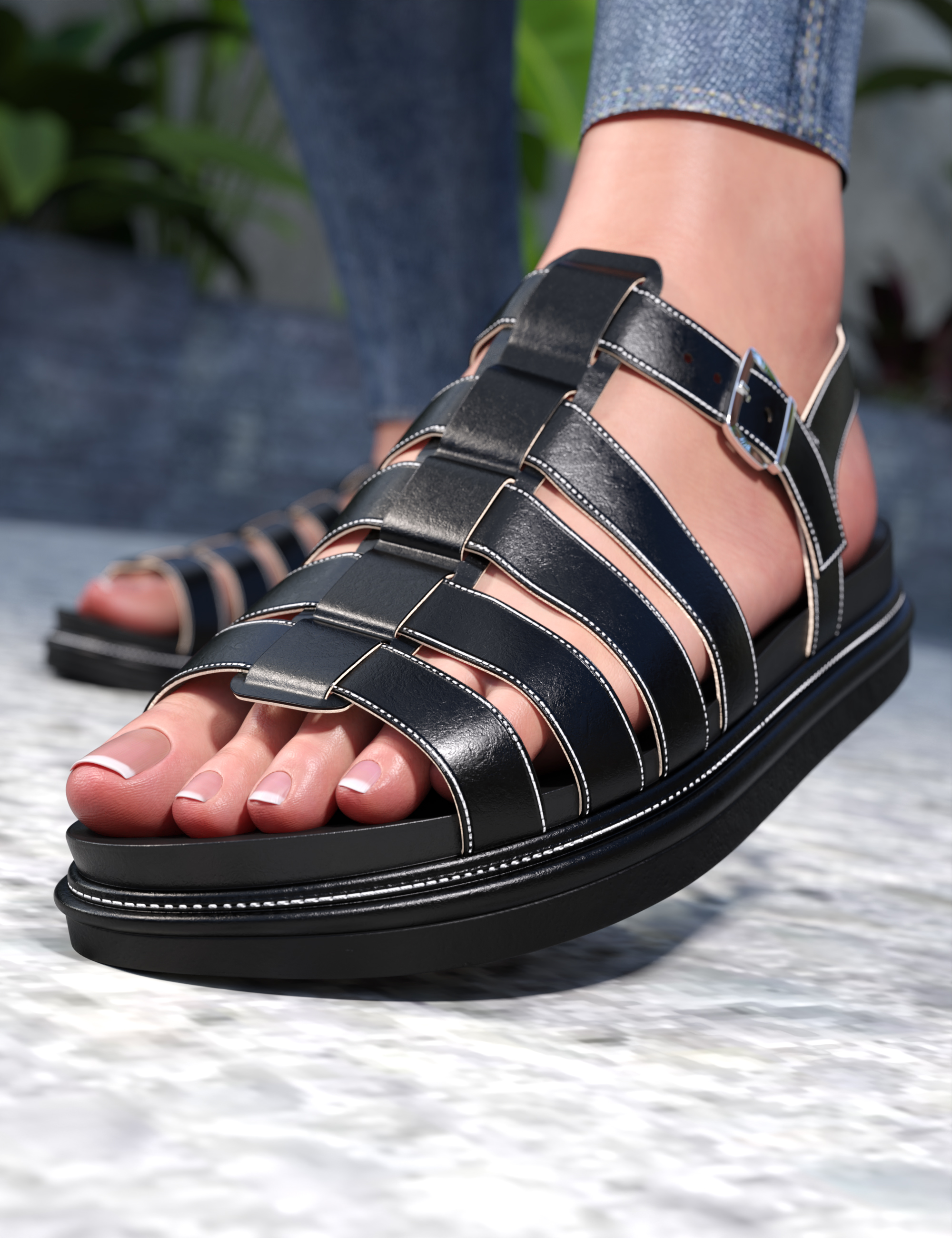 Hannah Platform Sandals For Genesis 9 and 8 Female by: cWodrex, 3D Models by Daz 3D