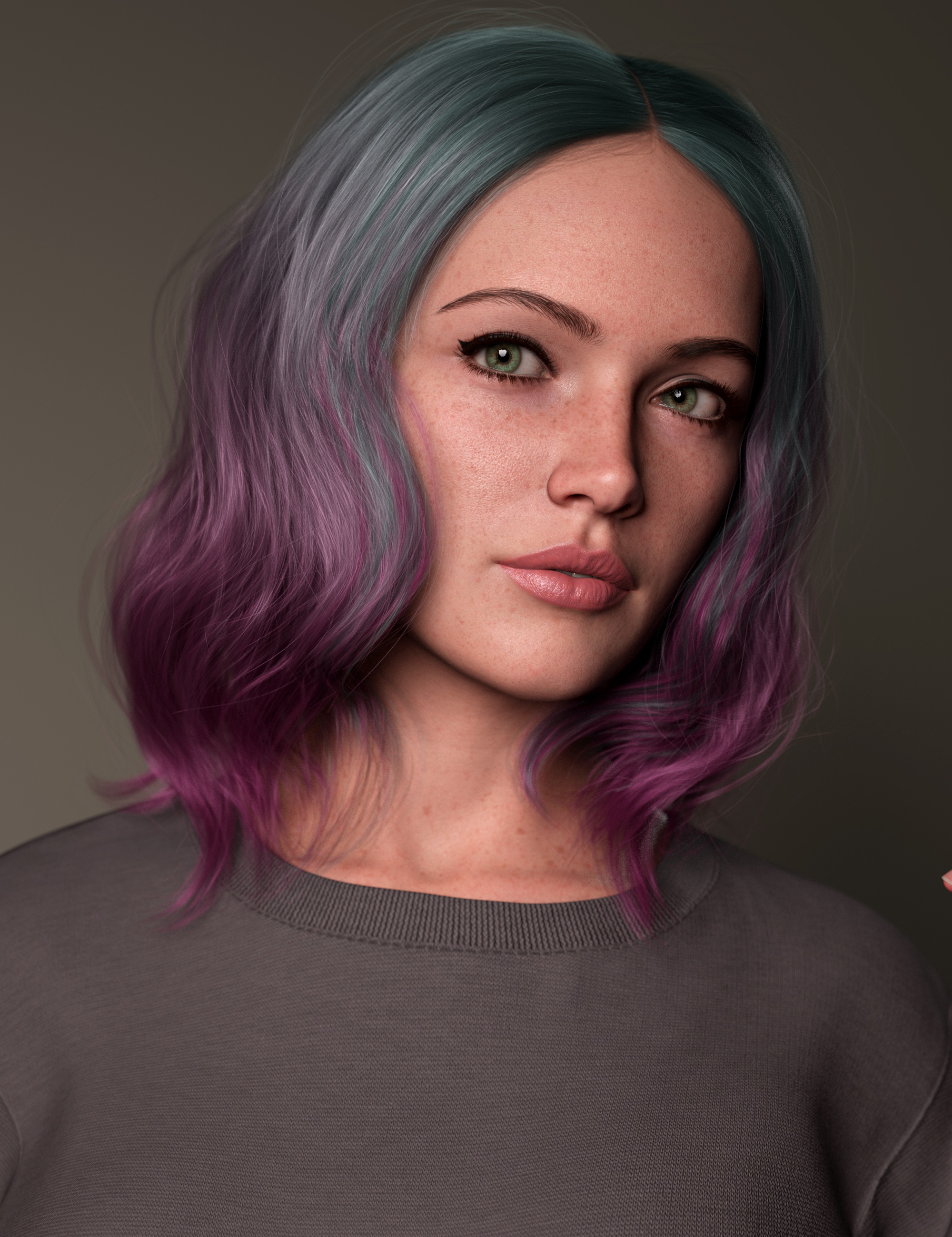 Medium Long Curly Style Hair Color Expansion | Daz 3D