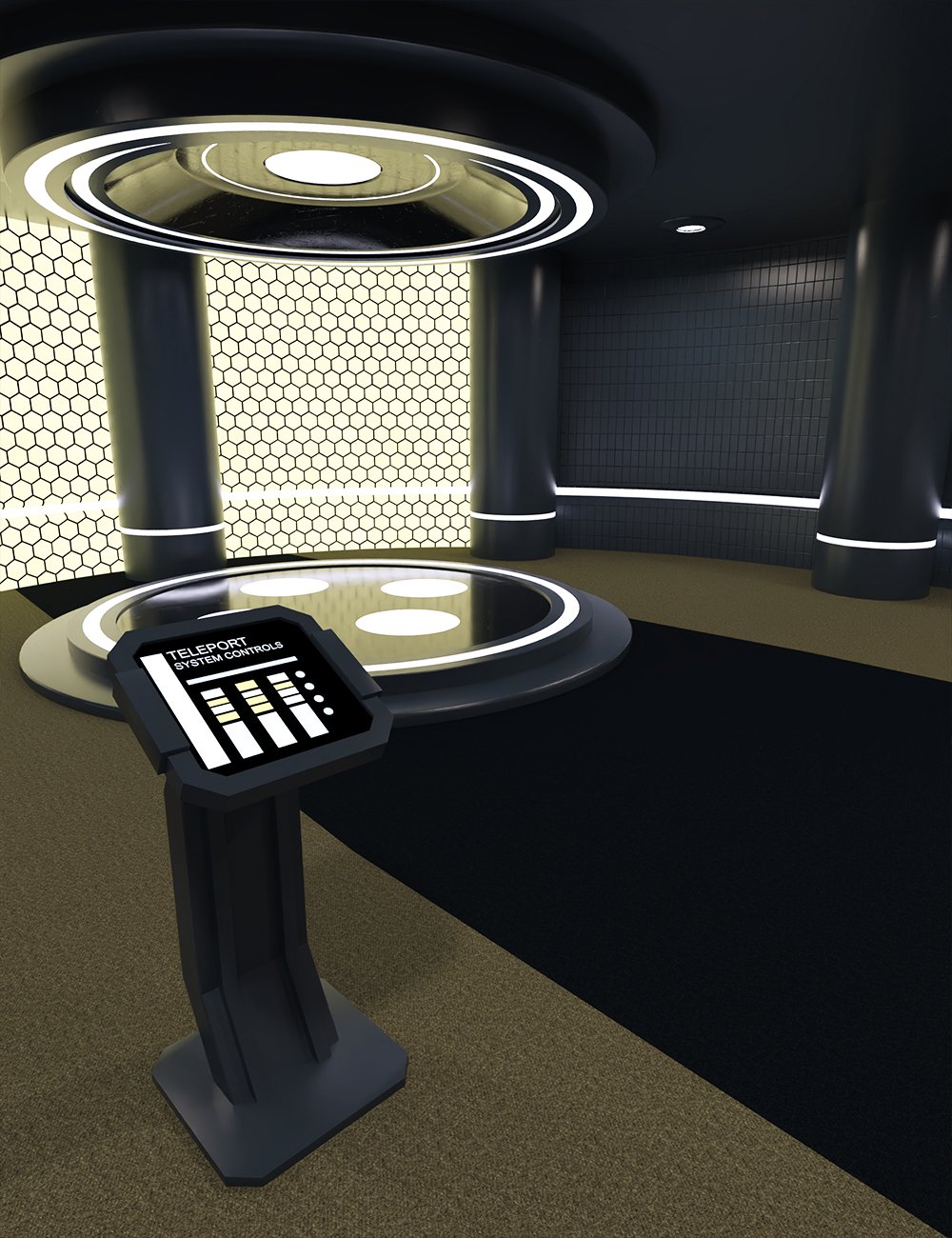 FH Teleporter Room by: Foxhound, 3D Models by Daz 3D