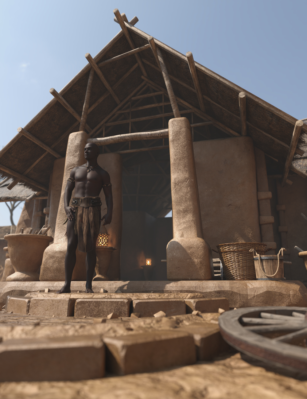 Ancient Huts 2 by: Enterables, 3D Models by Daz 3D