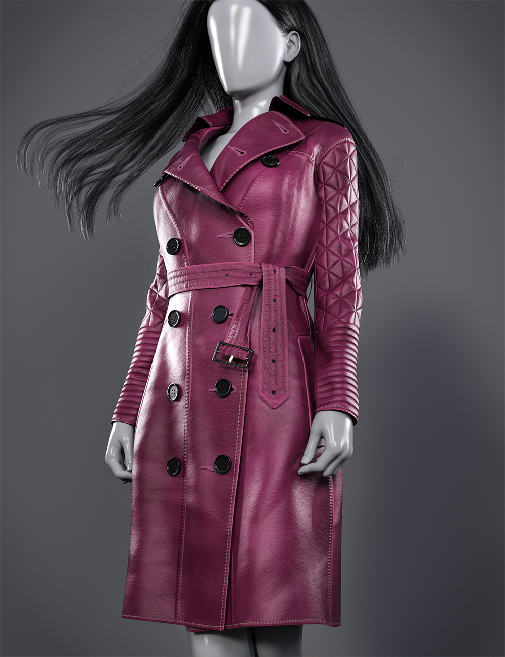 dForce Winter Trench Coat Outfit for Genesis 9, 8, and 8.1 Female by: fefecoolyellow, 3D Models by Daz 3D