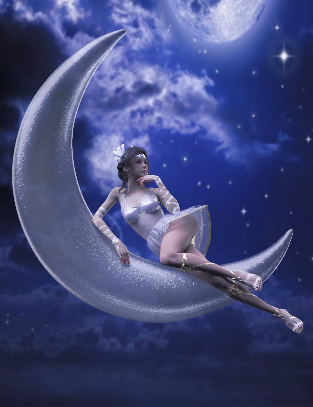 KuJ Paper Moon Love Poses for Genesis 9 and 8 by: Kujira, 3D Models by Daz 3D