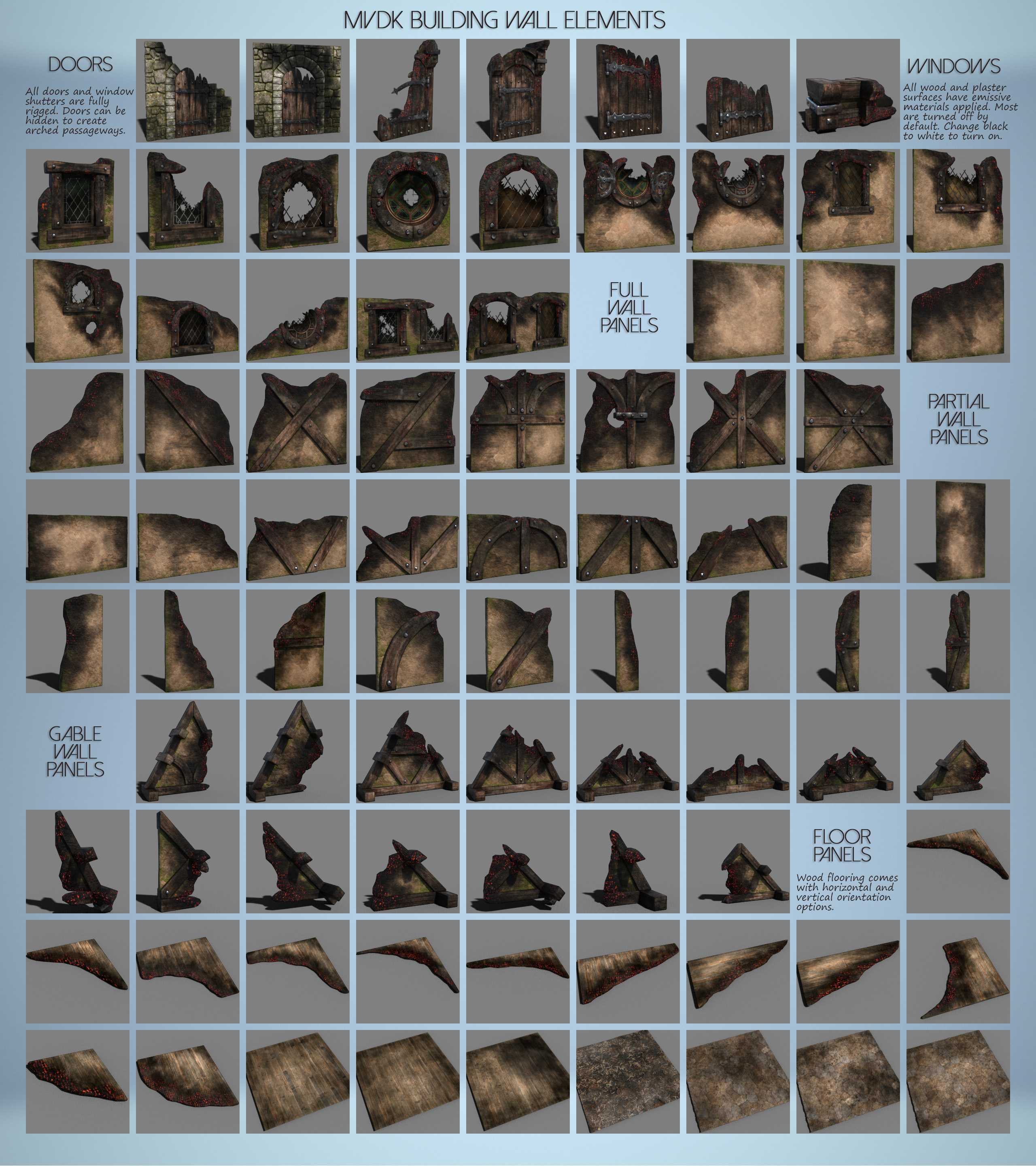 Medieval Village Destruction Kit | Daz 3D