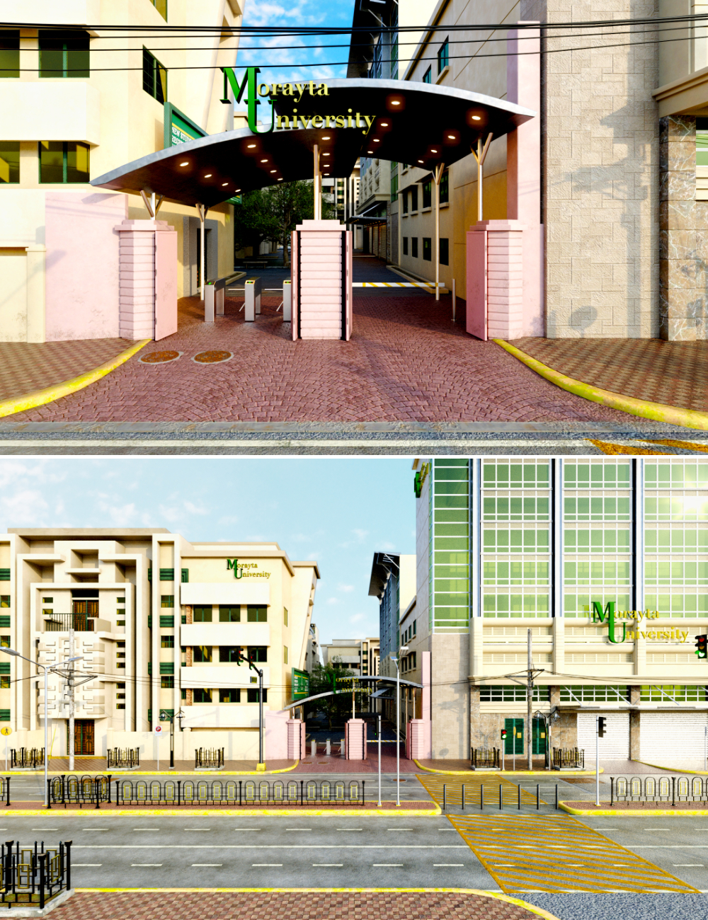 Morayta University Entrance by: Tesla3dCorp, 3D Models by Daz 3D