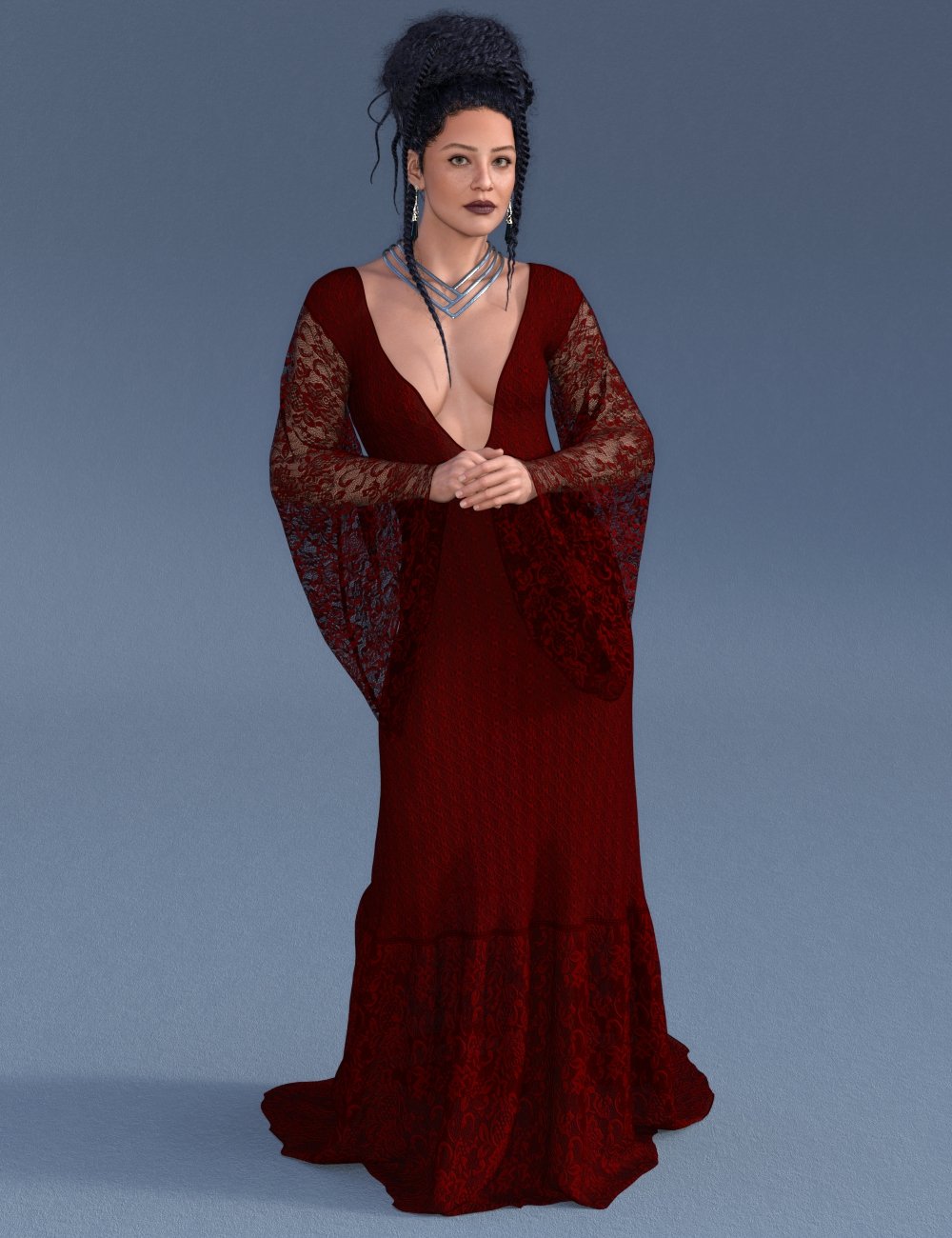 dForce Gothic Dress for Genesis 9 Feminine by: antjeadarling97, 3D Models by Daz 3D