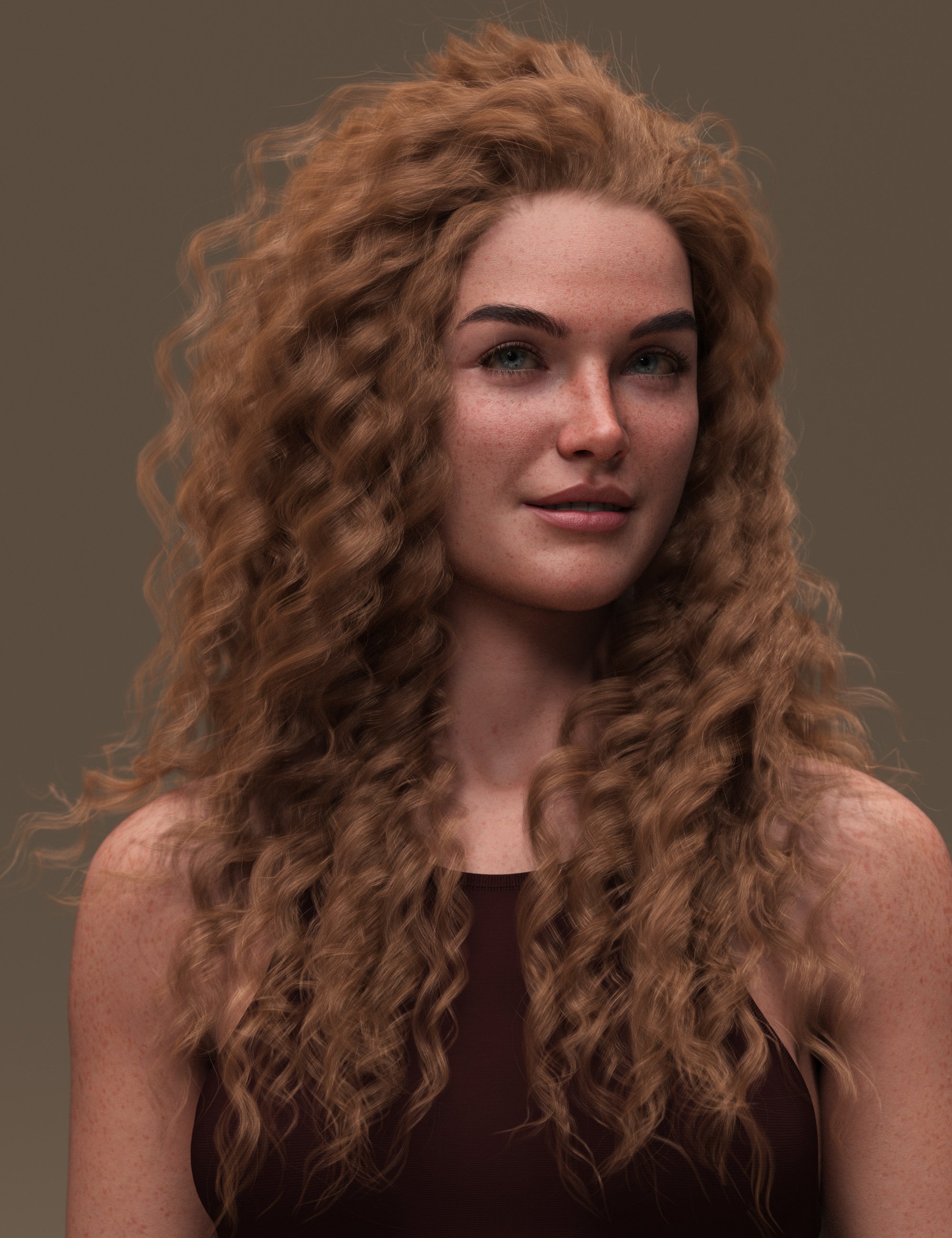 Flipped Curls Hair for Genesis 9 by: outoftouch, 3D Models by Daz 3D