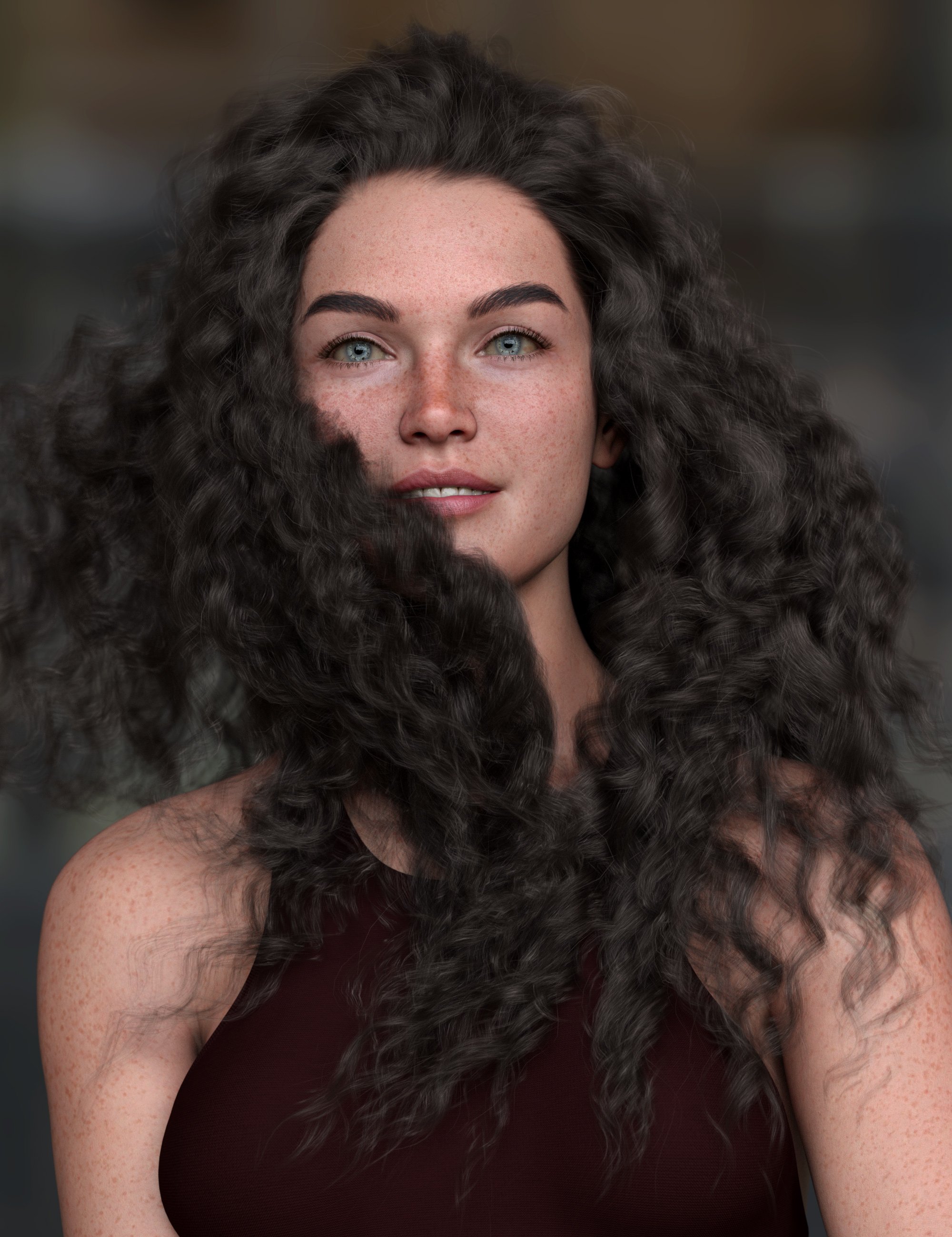 Flipped Curls Hair for Genesis 9 | Daz 3D