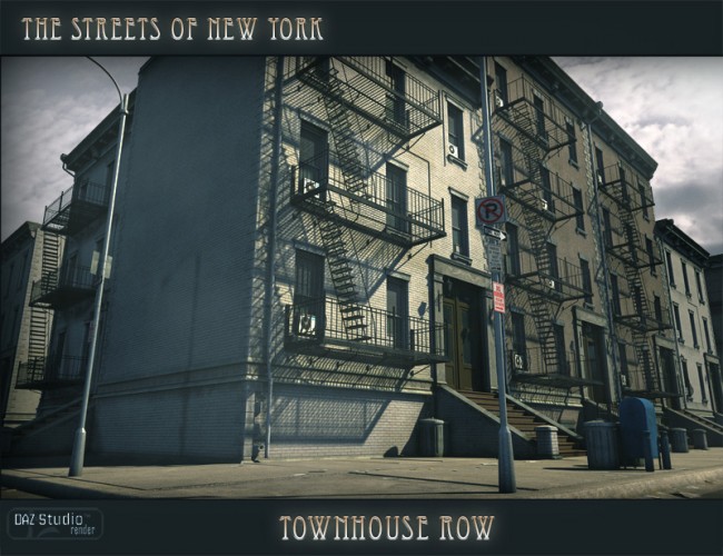 The Streets Of NYC Townhouse Row by: Stonemason, 3D Models by Daz 3D