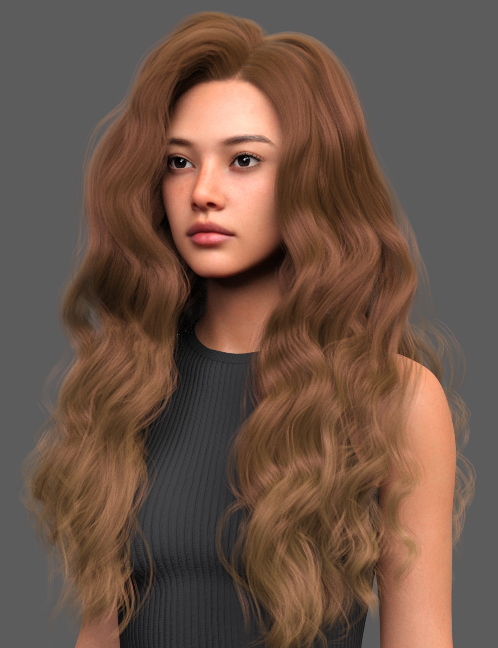 dForce PS Cintia Hair for Genesis 9 by: ParagonSecond-Circle, 3D Models by Daz 3D