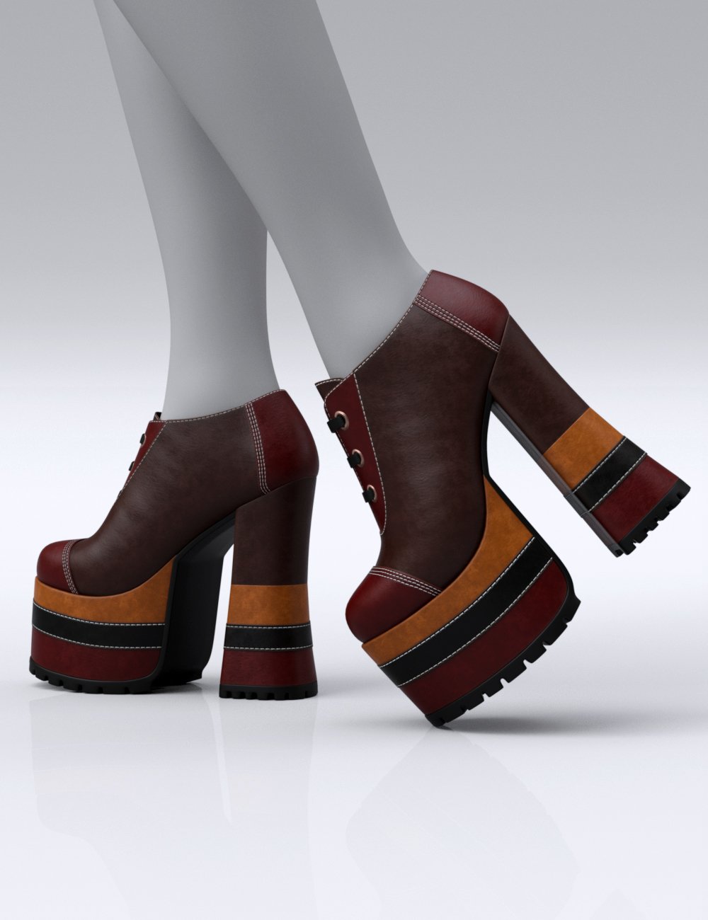 Funky Sole Platform Oxfords for Genesis 9, 8 and 8.1 Female by: Havanalibere, 3D Models by Daz 3D