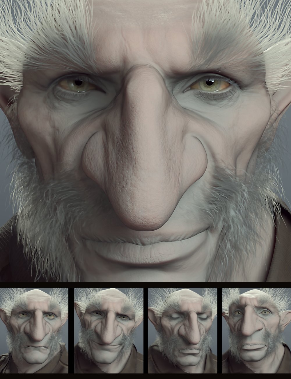 The Expression Collection for Gren the Troll 9 by: Quixotry, 3D Models by Daz 3D