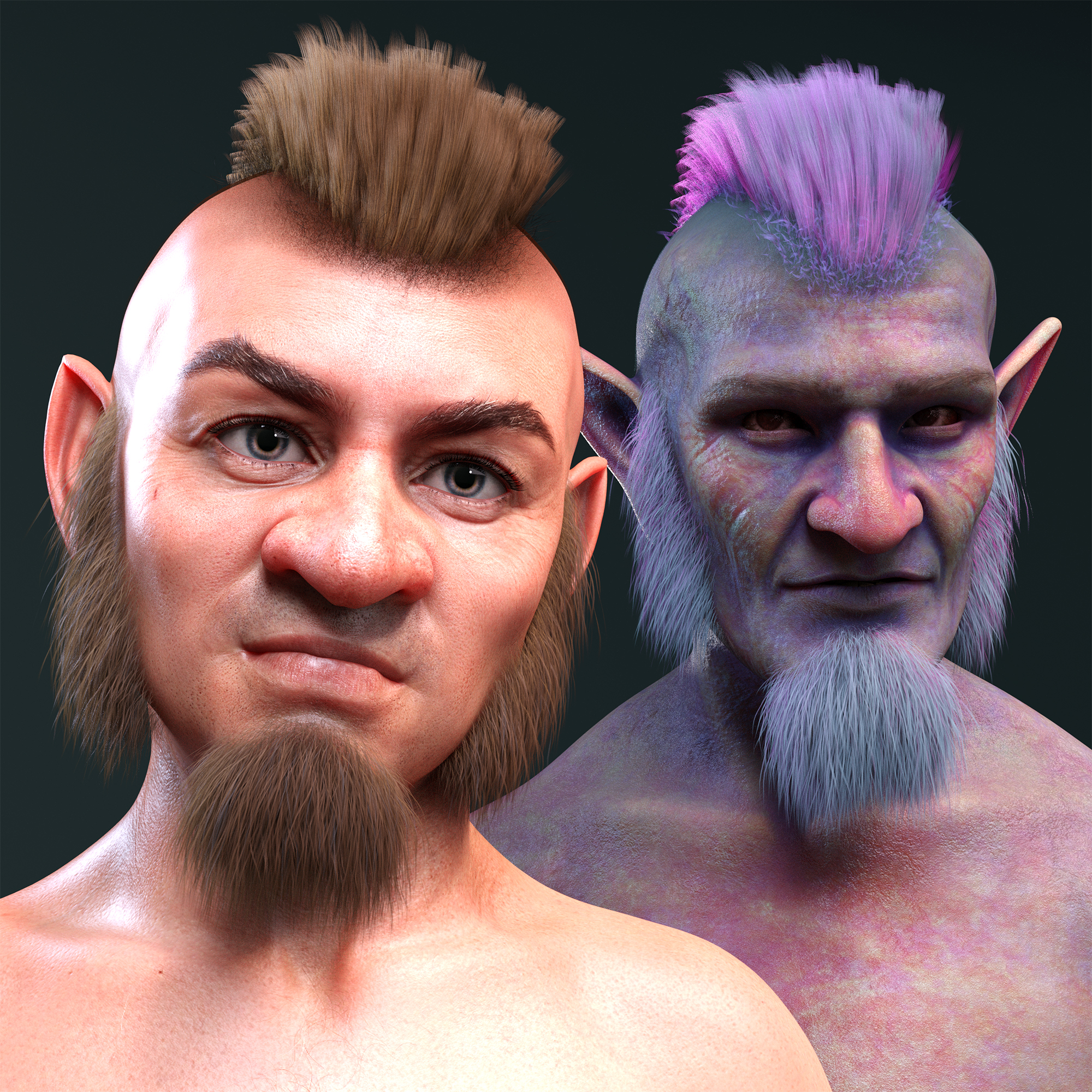 M3D Krampusnacht Hair and Beard for Genesis 9, 8, and 8.1 Males