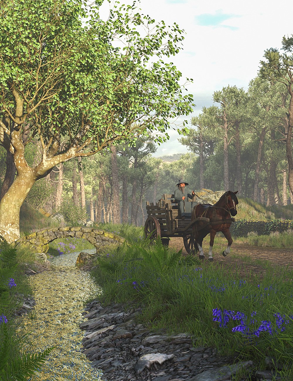 Roadside and Stream for Simple Grasslands by: Predatron, 3D Models by Daz 3D