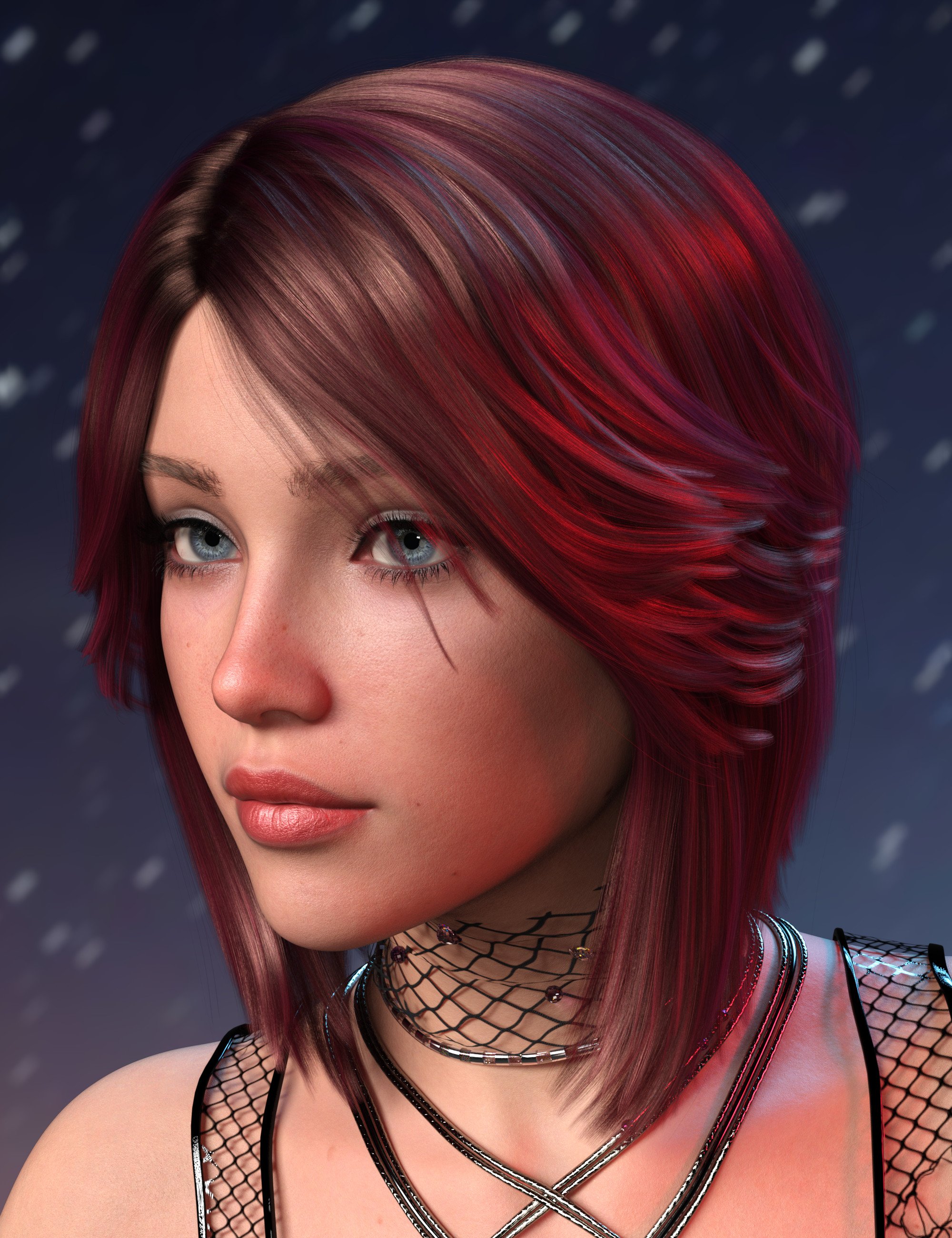 Rigel Hair for Genesis 9, 8, and 8.1 Female by: Akhelloos, 3D Models by Daz 3D