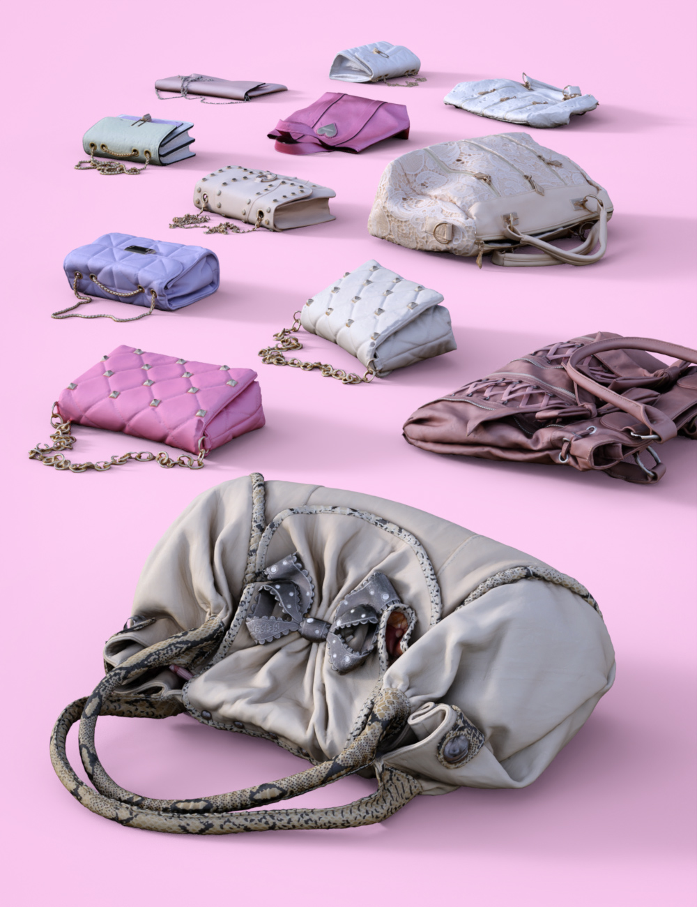Tossed Handbags by: Dreamlight, 3D Models by Daz 3D